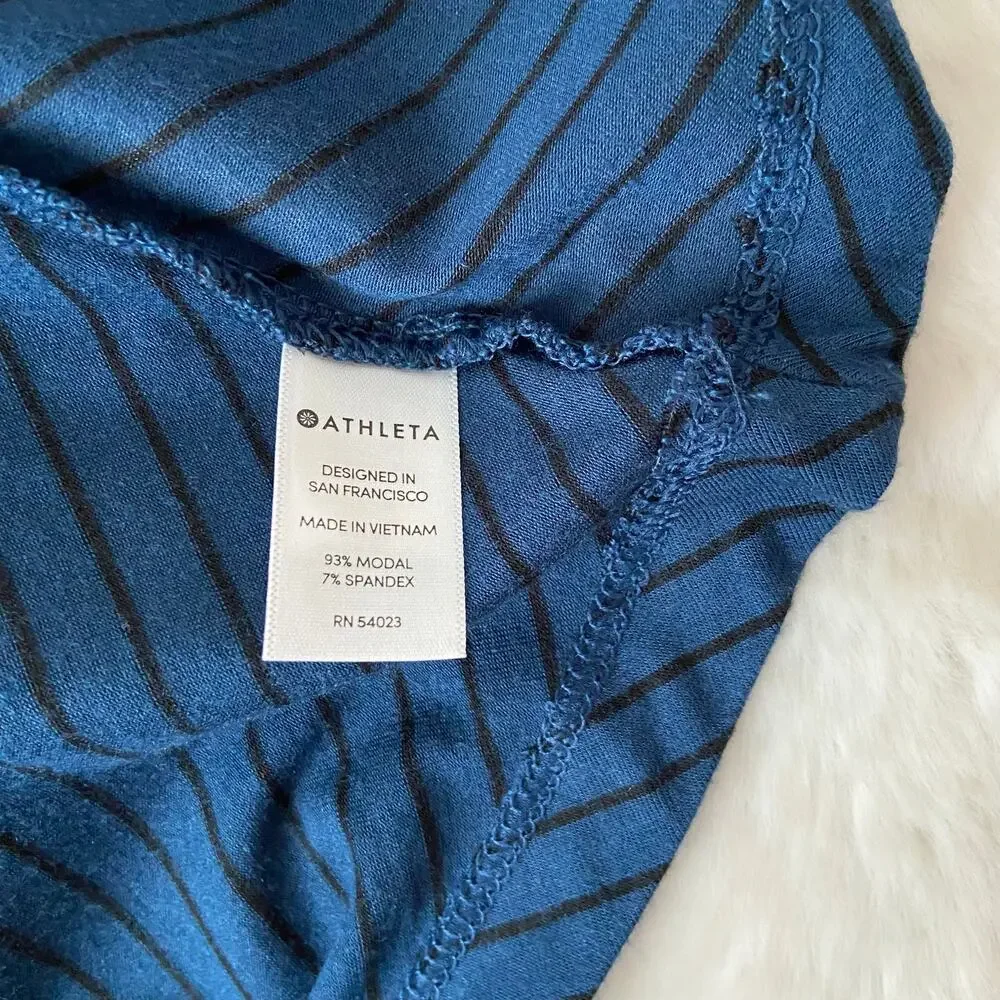 Athleta Blue Striped Tank-Top Dress Size Small - Picture 4 of 5